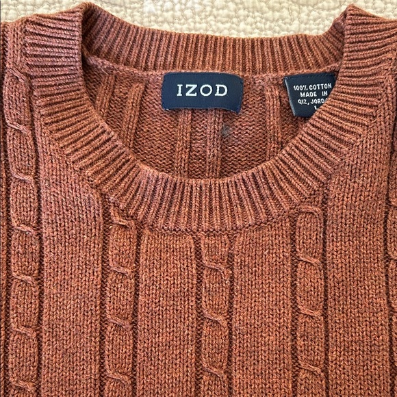 Izod Other - IZOD Vintage Men's Rust Cable Knit Sweater 100% Cotton